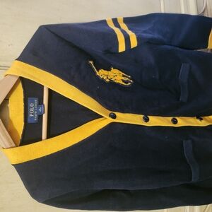 Polo Ralph Lauren Navy and Yellow Cardigan
